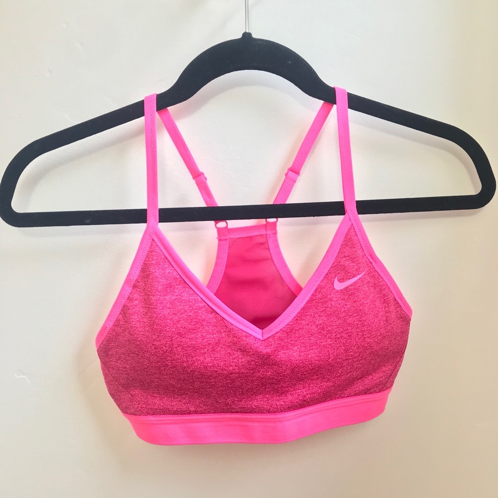 Hot pink Nike Dri-fit sports bra